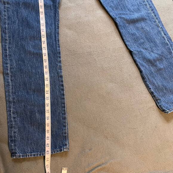 Levis 501 Jeans Mens 34x34 Blue Straight Leg Button Fly Retro Red Tag Workwear - Picture 5 of 10